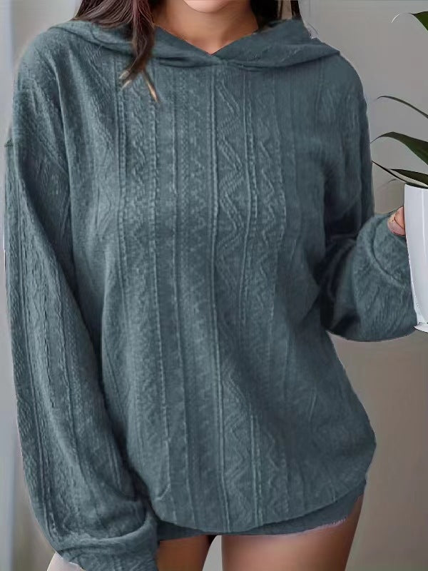 Women's Oversize Hoodie with Structured Wave Look and Kangaroo Pocket Mune Fashion