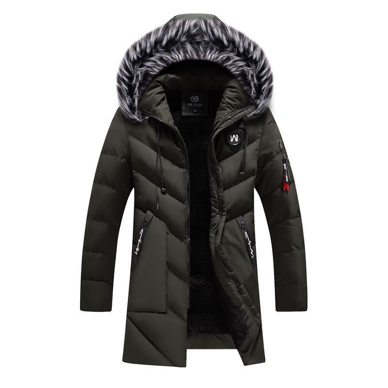 Men's Quilted Thermo Parka with Faux Fur Hood and Fleece Lining Mune Fashion