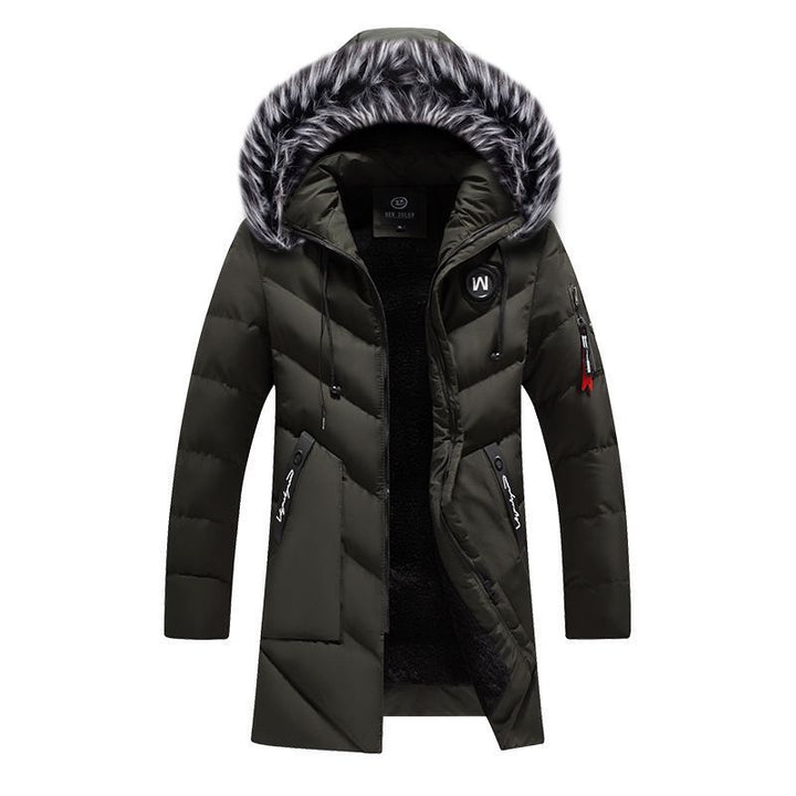 Men's Quilted Thermo Parka with Faux Fur Hood and Fleece Lining Mune Fashion