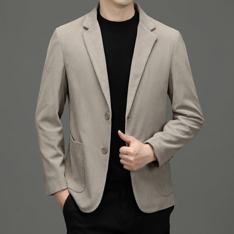 Men's Corduroy Blazer Slim Fit with Notched Lapel and Patch Pockets Mune Fashion