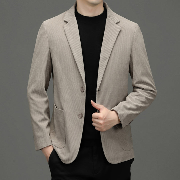 Men's Corduroy Blazer Slim Fit with Notched Lapel and Patch Pockets Mune Fashion
