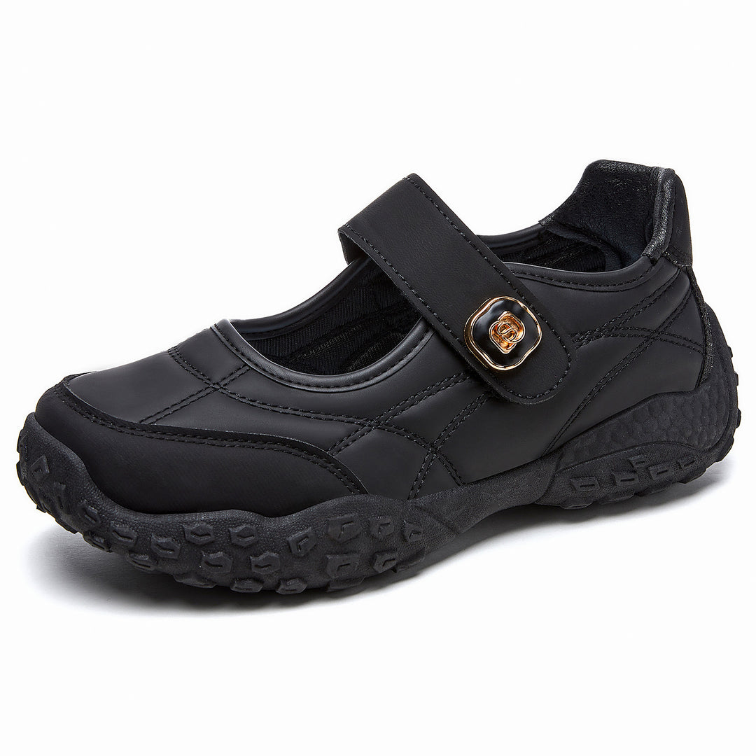 Women's sporty Mary-Jane casual shoe with adjustable hook and loop, padded ankle collar, and profiled outdoor running sole system Mune Fashion