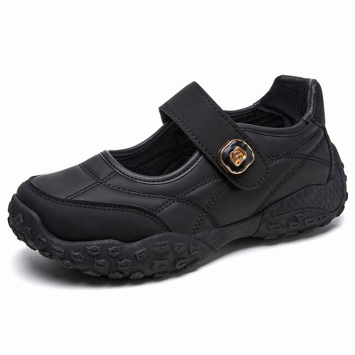Women's sporty Mary-Jane casual shoe with adjustable hook and loop, padded ankle collar, and profiled outdoor running sole system Mune Fashion
