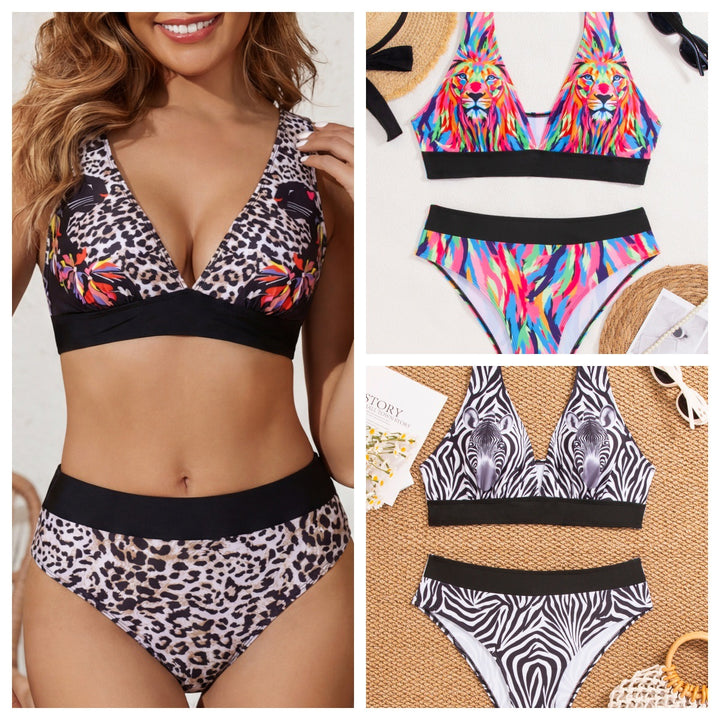 Women's bikini set with eye-catching zebra pattern Mune Fashion