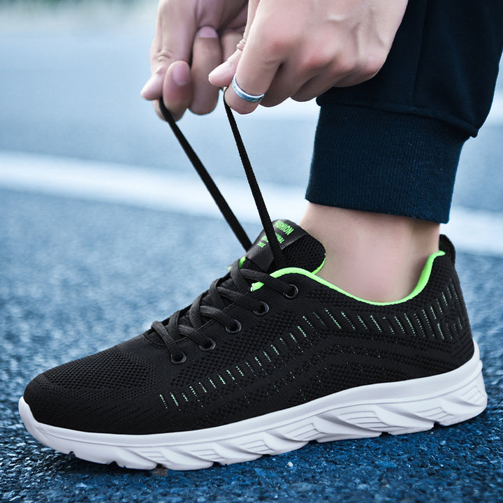 Men's seamless knit leisure shoe with flexible wave sole Mune Fashion