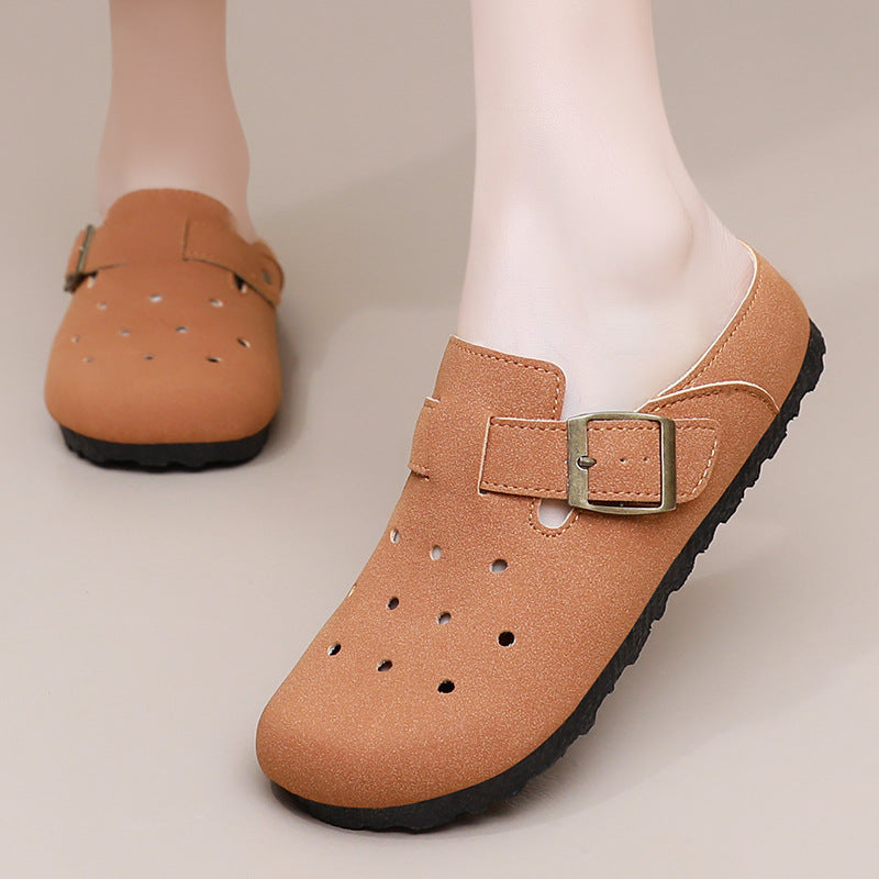 Women’s casual clog slipper with adjustable buckle and ergonomic comfort footbed Mune Fashion