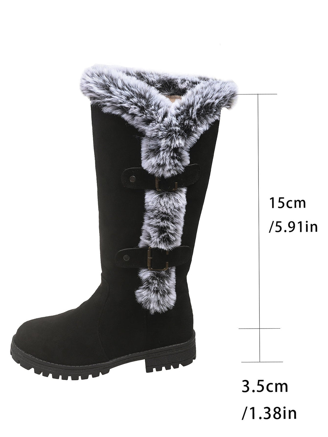 Women's Winter Boots with Cozy Faux Fur Collar and Slip-Resistant Sole Mune