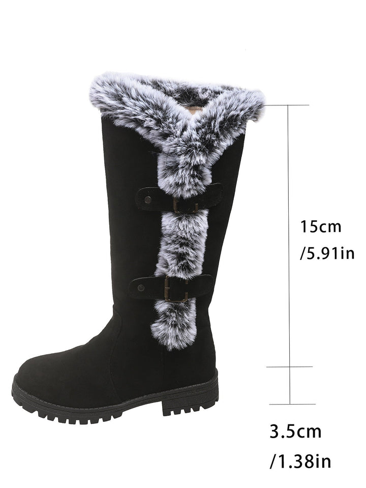 Women's Winter Boots with Cozy Faux Fur Collar and Slip-Resistant Sole Mune