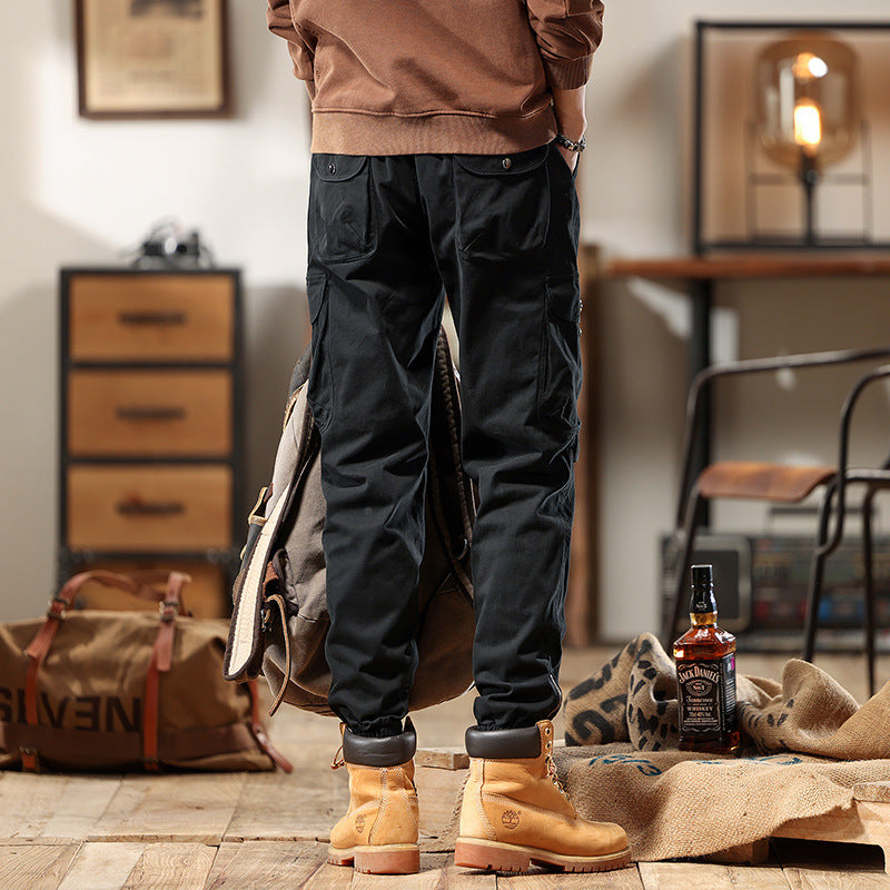 Men's cargo joggers with multi pockets and elastic cuffs Mune Fashion