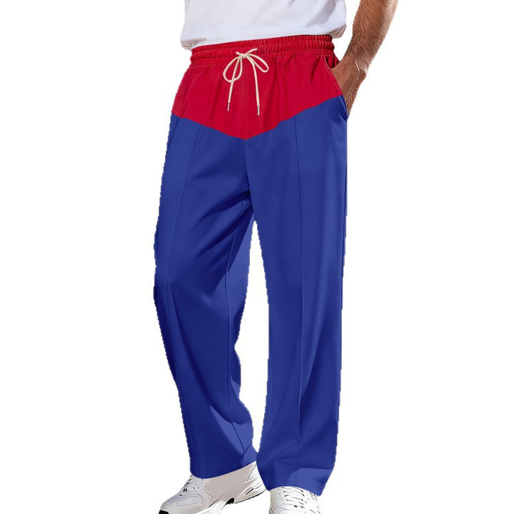 Men's Lightweight Travel Pants with Wide Leg, Contrasting Drawstring Waistband, and Crease Mune Fashion