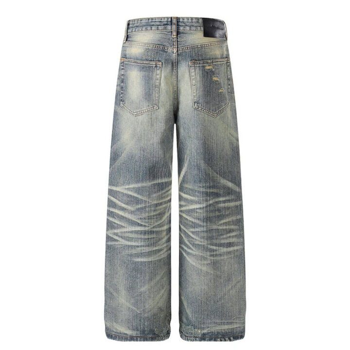 Women High-Waisted Wide-Leg Destroyed Jeans with Used Effect and Culotte Silhouette Mune Fashion