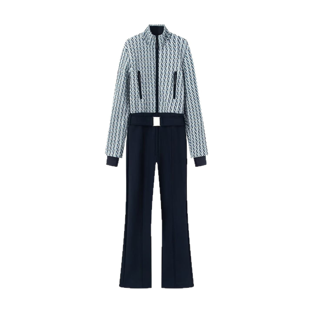 Ladies two-piece set consisting of structured short jacket and high-cut flared trousers Mune Fashion