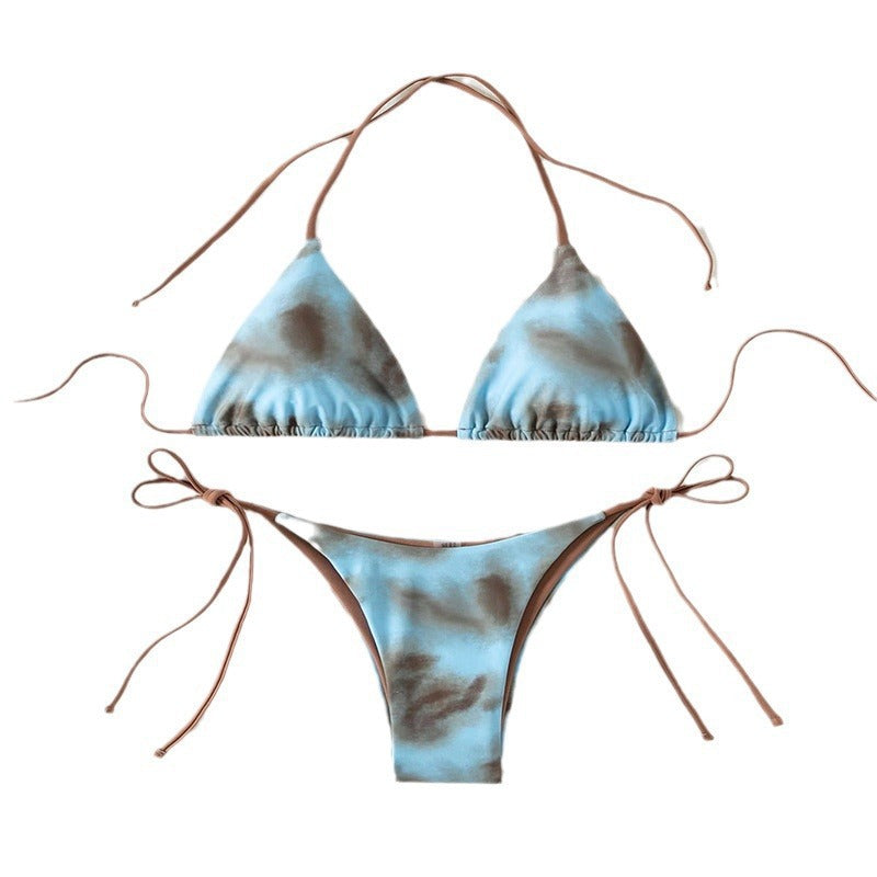 Women's Triangle Bikini with adjustable ties and sophisticated ruffle design Mune Fashion