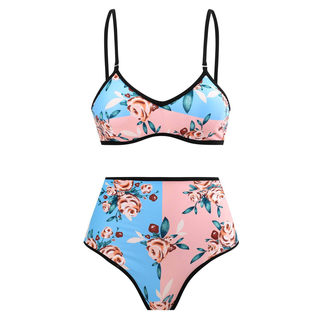 Women's High-Waisted Bikini Set with Floral Design and Comfortable Cut Mune Fashion