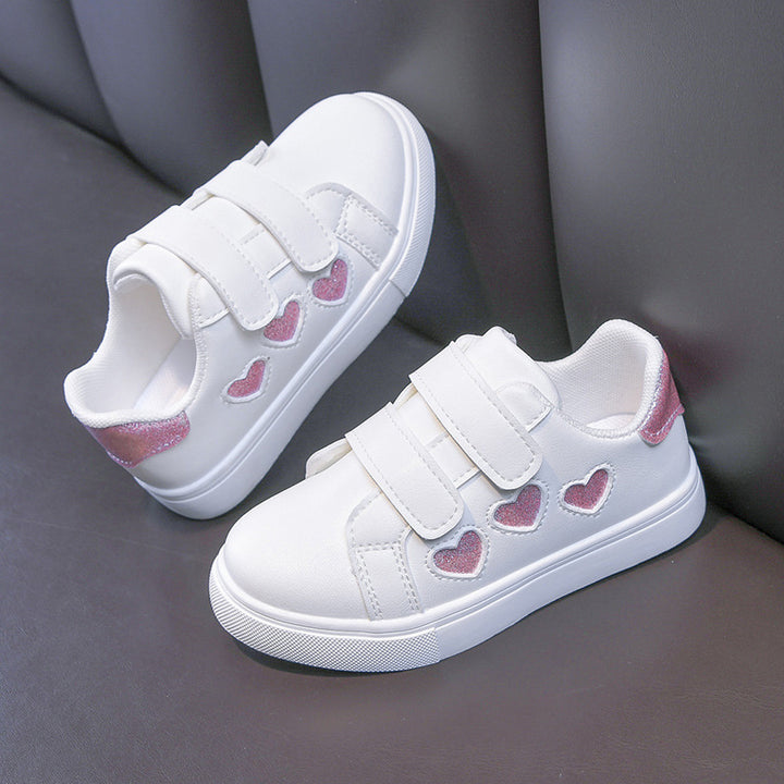 Ladies' platform sneakers with Velcro and glittering heart and star appliqués Mune Fashion