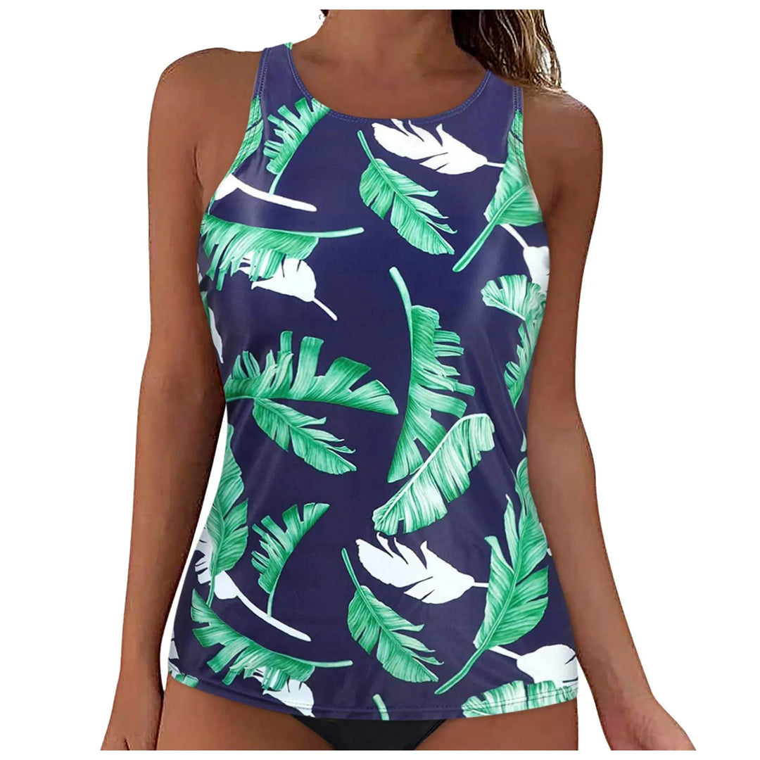 Women's Sporty Tankini Top with Fashionable Back Cutout Mune Fashion