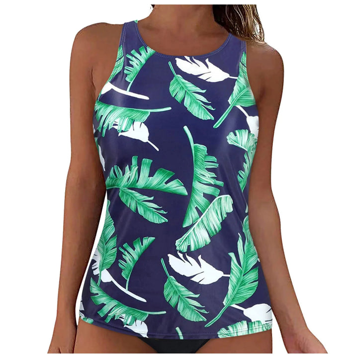 Women's Sporty Tankini Top with Fashionable Back Cutout Mune Fashion
