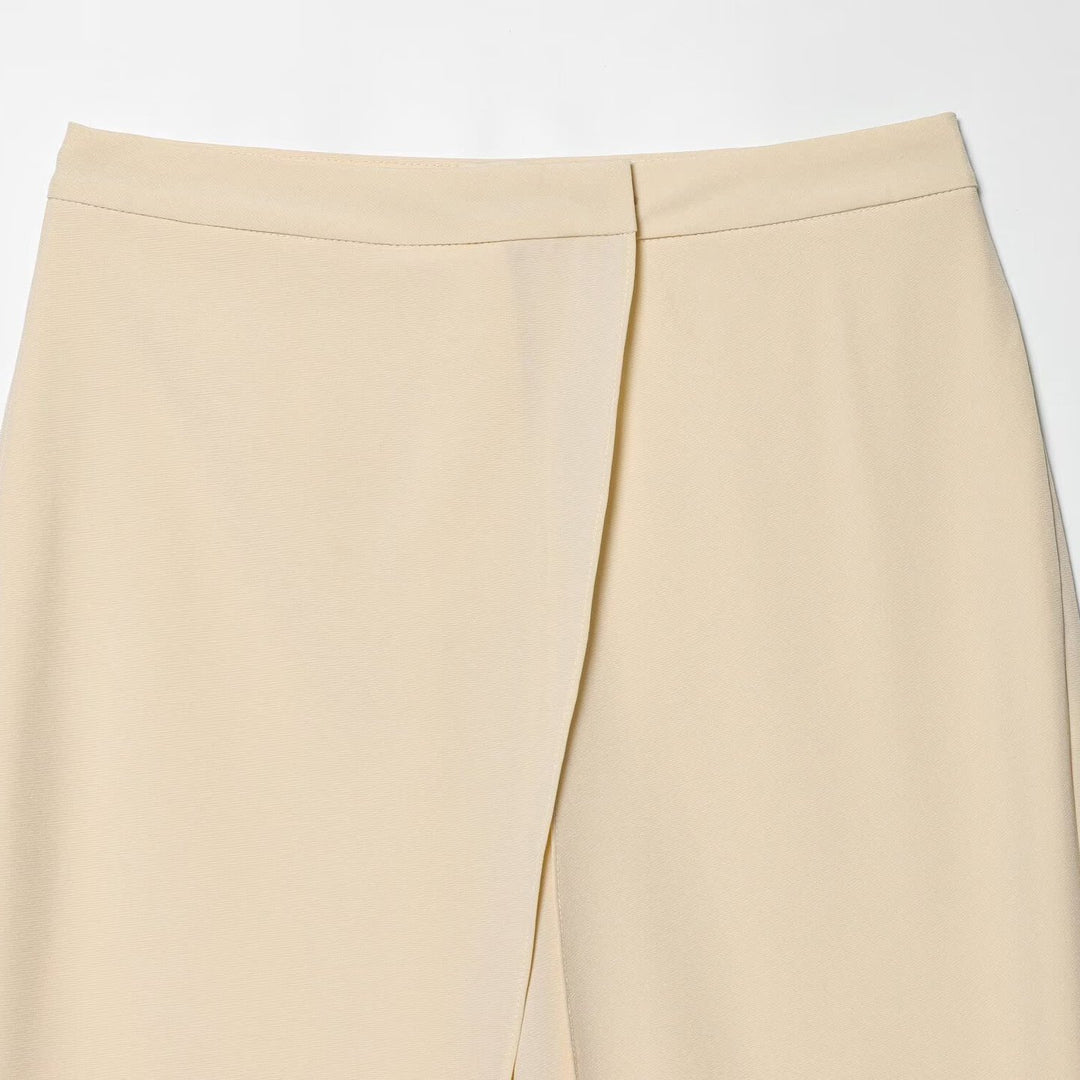 Women's Cropped Palazzo Pants with Tulip Overlap and High Waist Mune Fashion