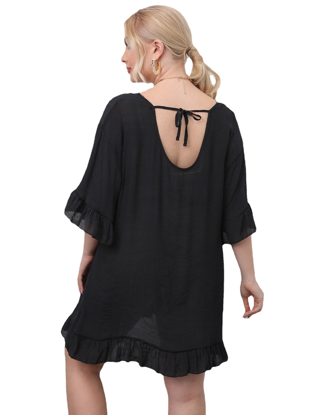 Women lightweight beach dress with voluminous ruffles Mune Fashion