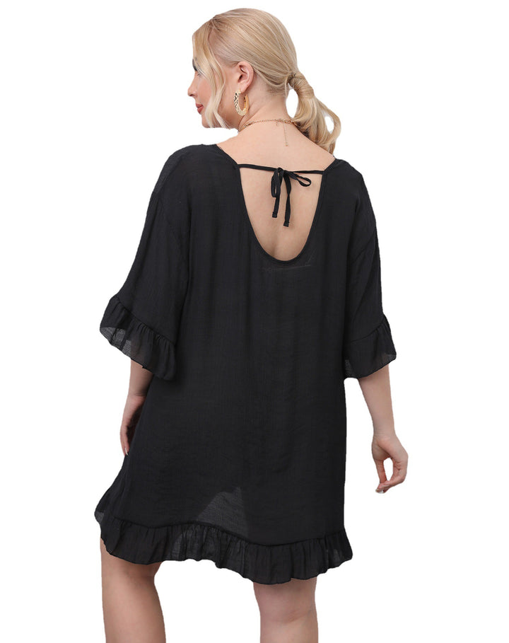 Women lightweight beach dress with voluminous ruffles Mune Fashion