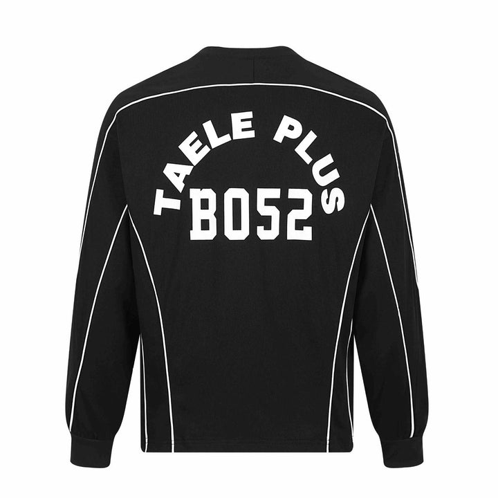 Men's retro-inspired long sleeve football jersey with V-neck and contrast piping Mune Fashion