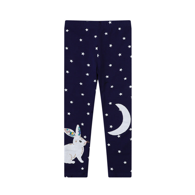 Girls leggings with playful bunny and star motif Mune Fashion