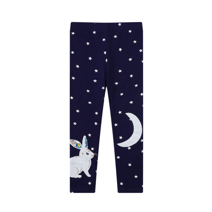 Girls leggings with playful bunny and star motif Mune Fashion