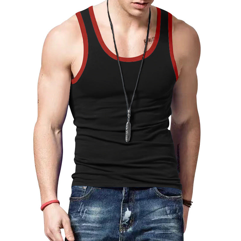 Men's fitted sports top made of elastic cotton blend with contrasting trim Mune Fashion
