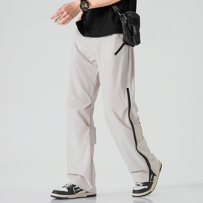 Men's Multifunctional Tech Cargo Pants with Side Zippers, Elastic Waistband and Tactical Flap Pockets Mune Fashion