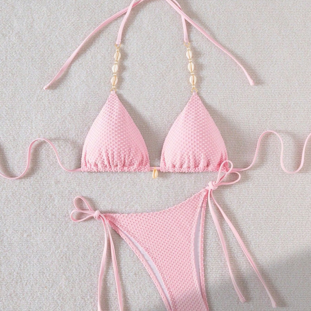 Women's Triangle Bikini with Shell Details Mune Fashion