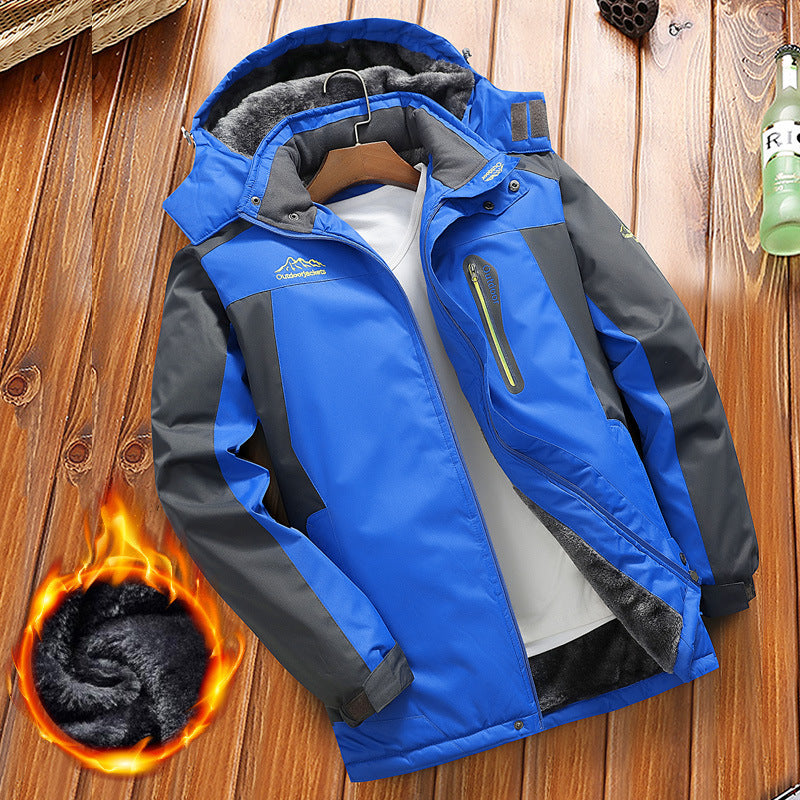 Men's padded winter outdoor parka with teddy fleece lining, hood and water-repellent shell Mune Fashion