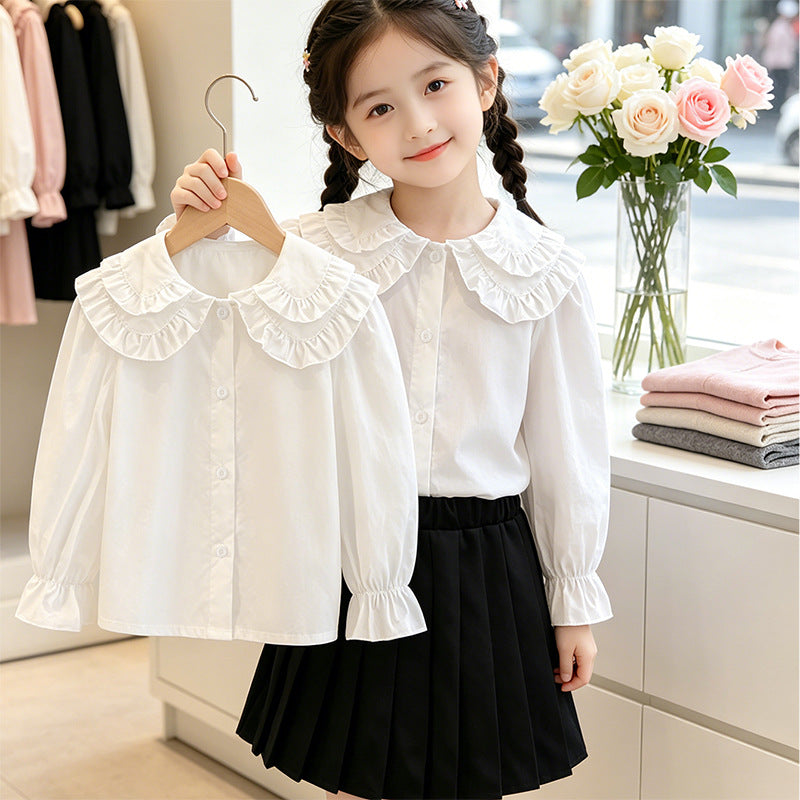 Girls elegant blouse with ruffle details Mune Fashion