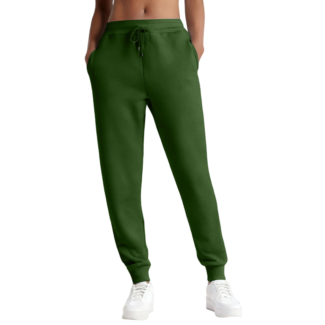 Women's narrow high-waist sweat joggers with a high comfort waistband, adjustable drawstring, and elastic ankle cuffs Mune Fashion