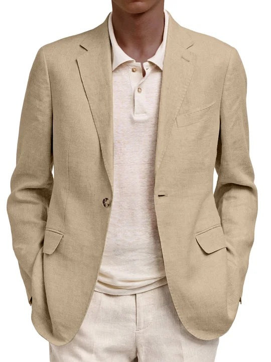 Men's lightweight linen blazer with unstructured silhouette and patch pockets Mune Fashion