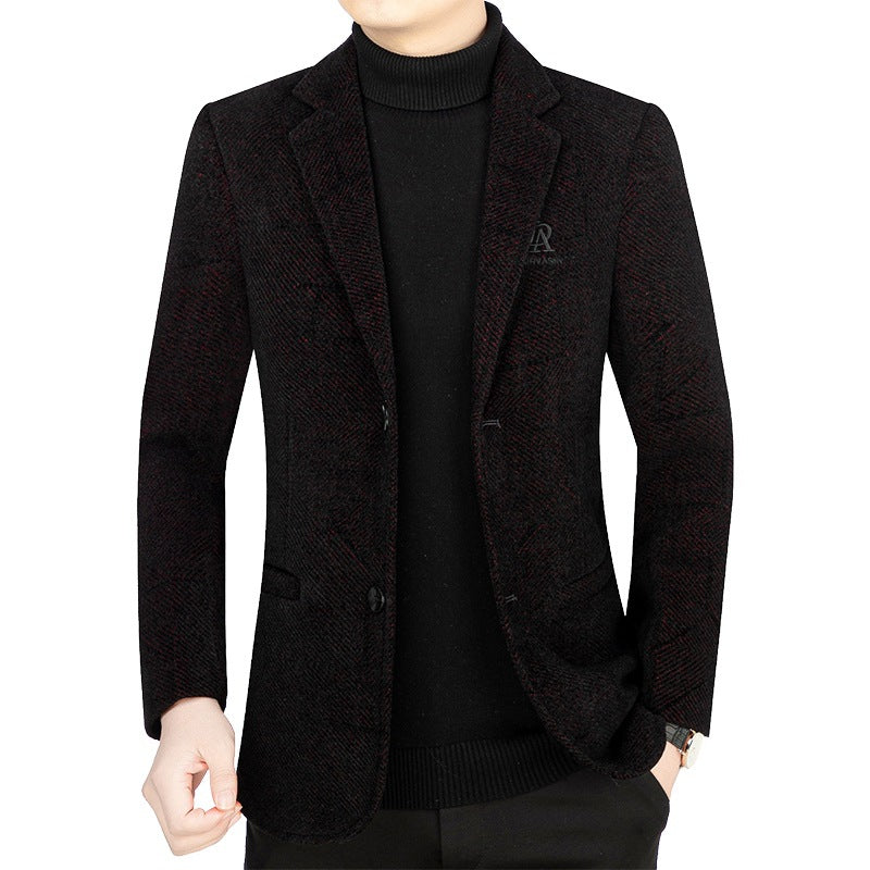 Men's Slim-Fit Blazer made of textured wool blend with light half lining and two-button silhouette Mune Fashion