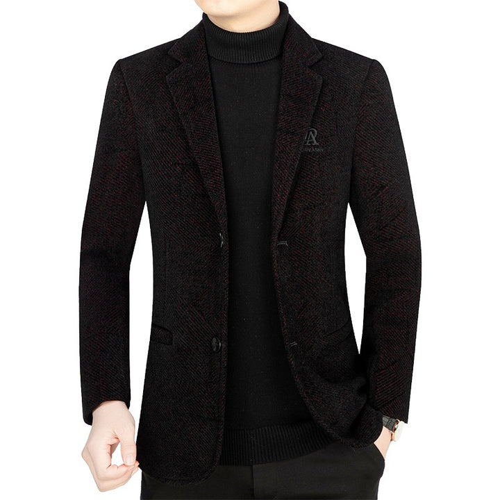 Men's Slim-Fit Blazer made of textured wool blend with light half lining and two-button silhouette Mune Fashion