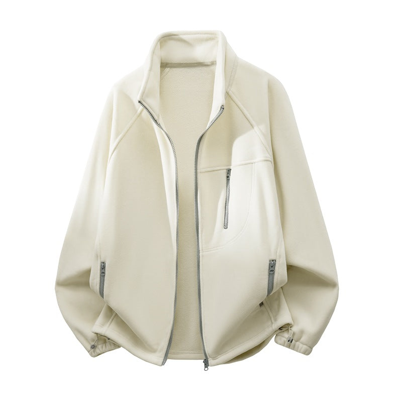 Unisex functional microfleece performance jacket with stand-up collar, chest zipper and ergonomic raglan sleeves Mune Fashion