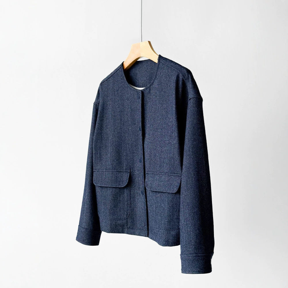 Women Fashion Jacket with Buttons and Practical Pockets Mune Fashion