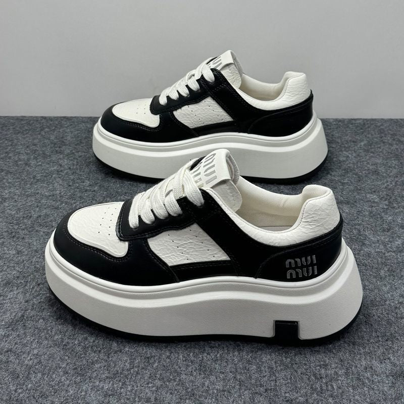 Women's Stylish Platform Sneakers made of durable leather with a minimalist design Mune Fashion