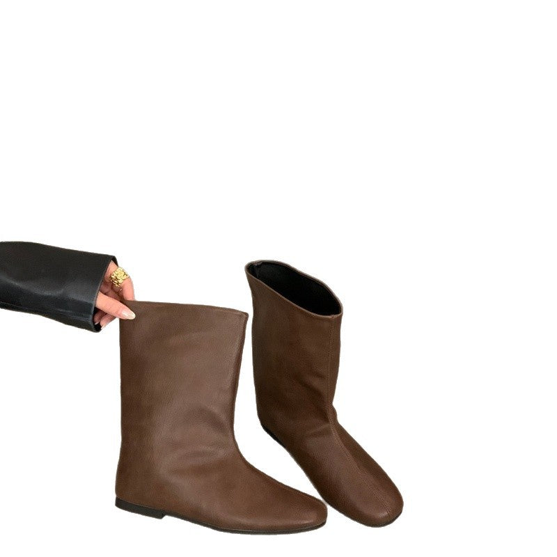 Women Fashionable Boots without Lacing Mune Fashion
