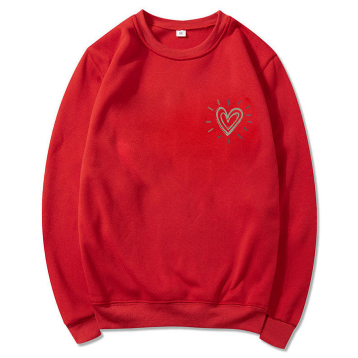 Women's Comfortable Sweatshirt with Heart Design Mune Fashion