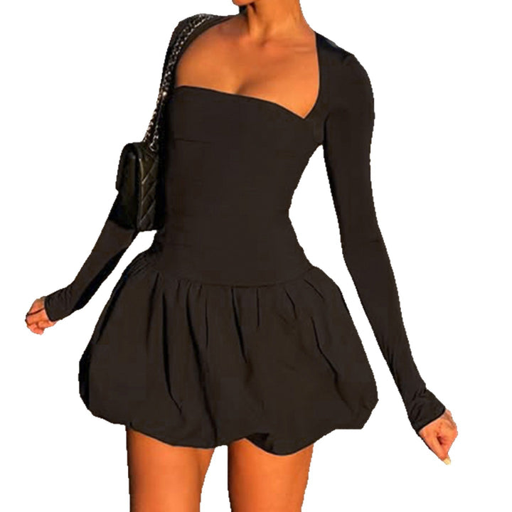 Ladies' form-fitting ballet bodysuit with long sleeves and gathered tulip skirt Mune Fashion