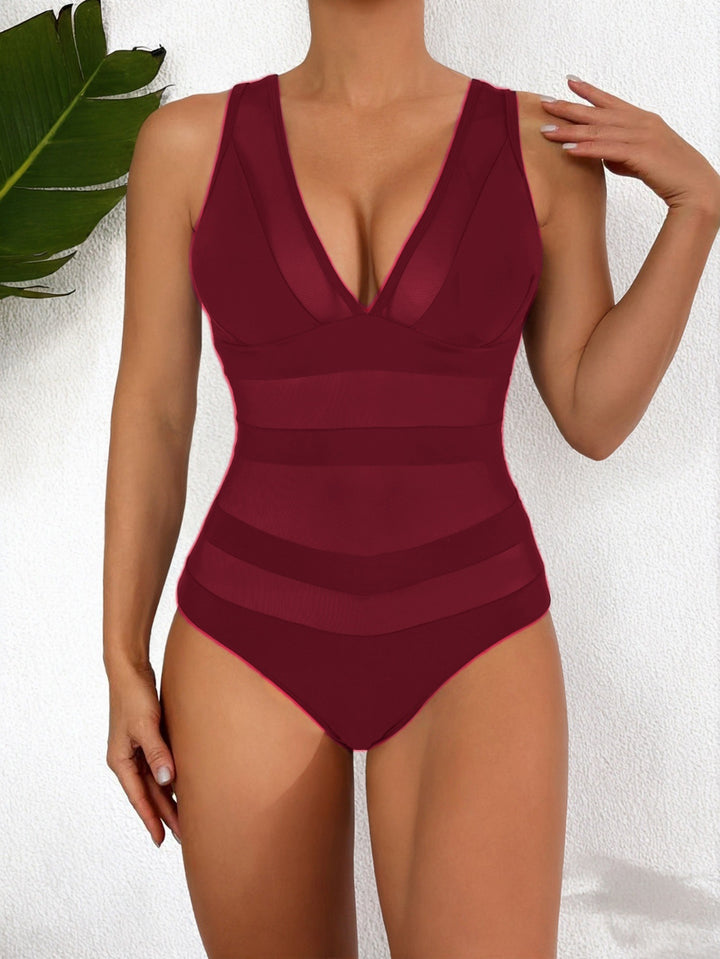 Women's swimwear with a stylish V-neck and transparent mesh insert Mune Fashion
