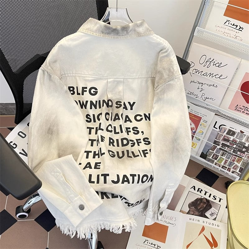Women's Urban Oversized Jacket with Creative Lettering Mune Fashion