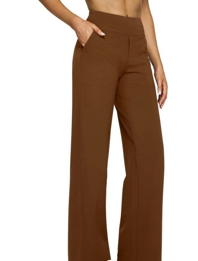 Women wide-cut Palazzo pants with high-cut comfort waistband and side pockets Mune Fashion