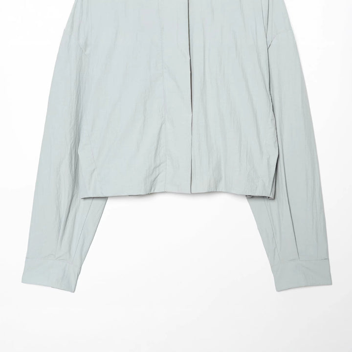Women's Cropped Technical Stand Collar Jacket with Hidden Front Mune Fashion