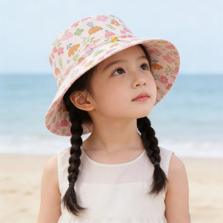 Unisex nan children's sun hat with adjustable chin strap, wide brim and imaginative unicorn print Mune Fashion