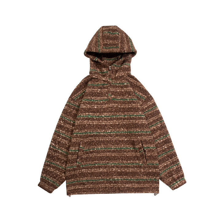 Unisex knit hoodie in oversized cut with half zipper Mune Fashion