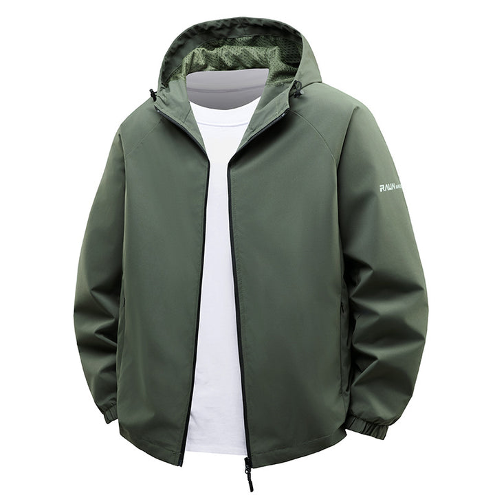 Men's lightweight water-repellent hooded shell jacket with breathable mesh lining Mune Fashion