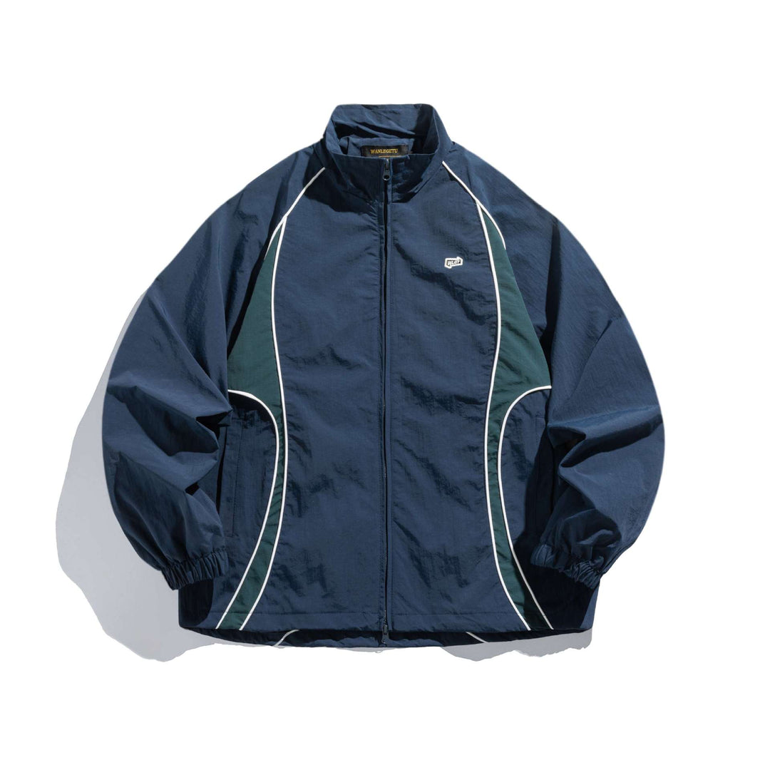 Unisex Lightweight Boxy Track Jacket with Contrast Piping Mune Fashion
